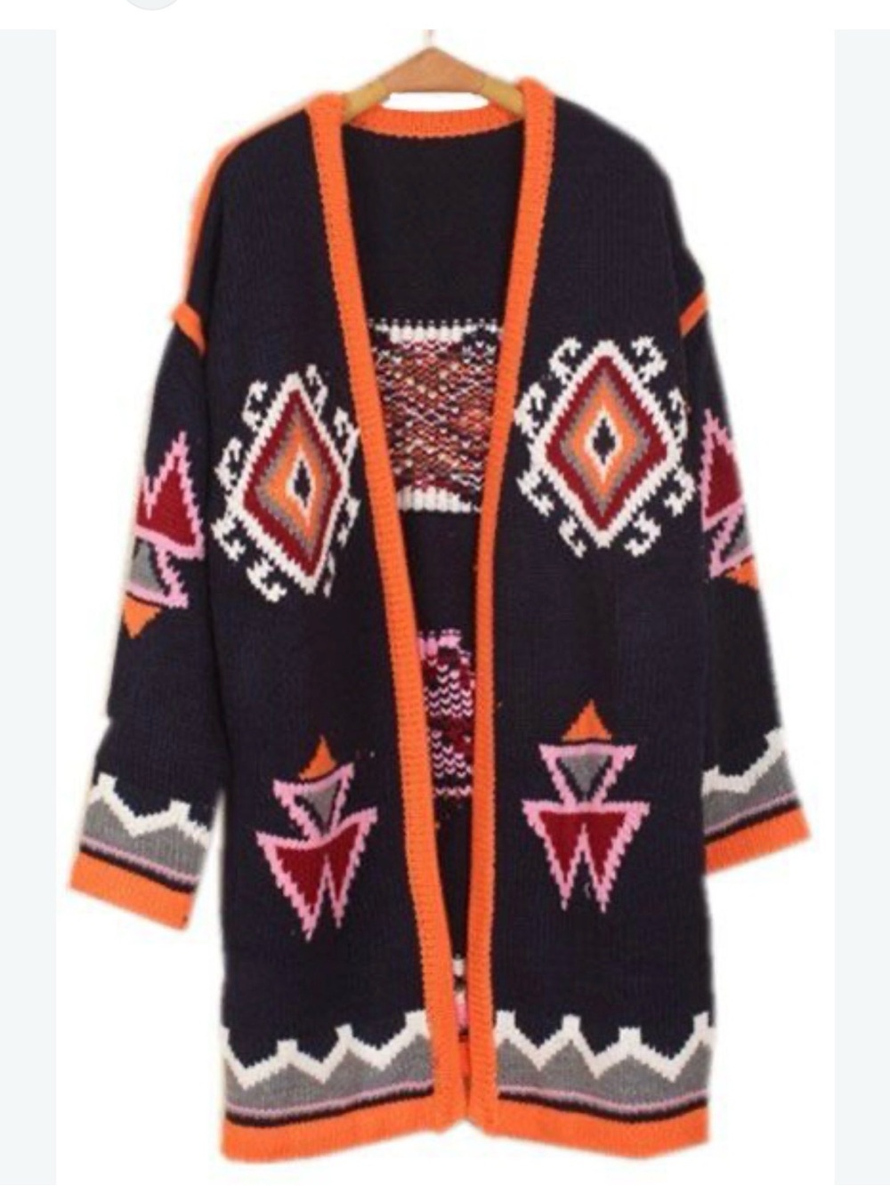 Southwestern Aztec-style geometric Knit Cardigan Indie Boho Western Wear Size M